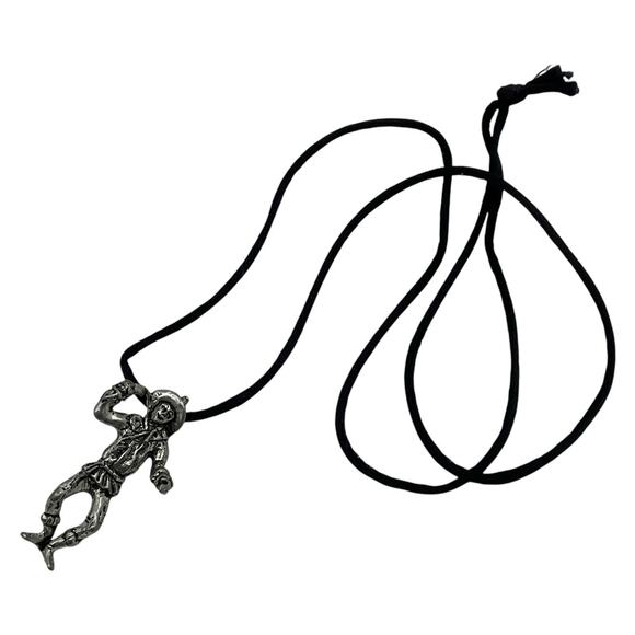 Vintage Scarecrow Pendant Comstock Pewter Wizard of Oz 1998 Nylon Necklace - Picture 6 of 6